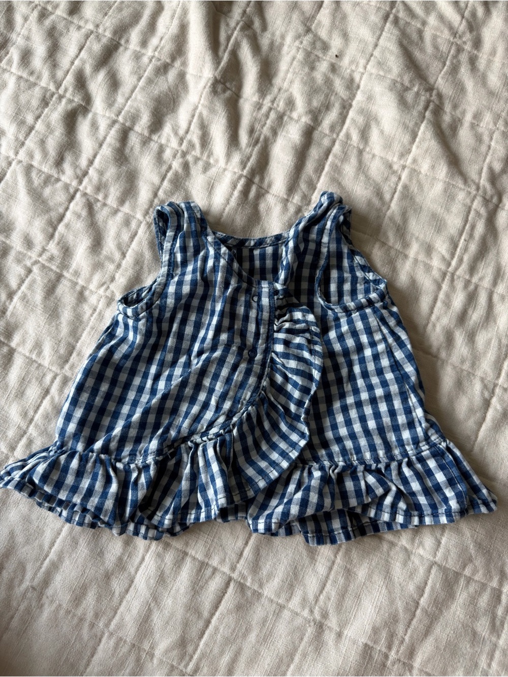 Baby Gap Gingham Denim Ruffle-Hem Outfit Set 18-24m 100% Cotton - Picture 8 of 8